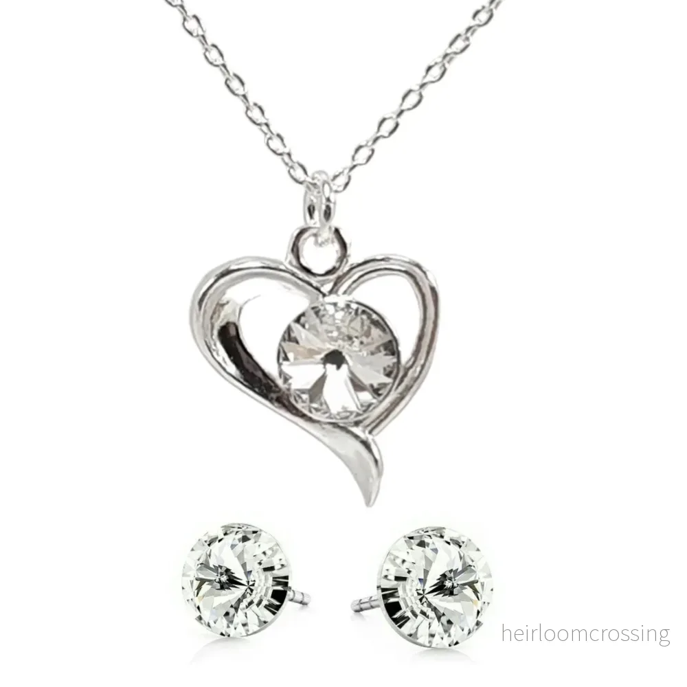 Halsband + örhängen med Swarovskikristaller Halsband + örhängen med Swarovskikristaller