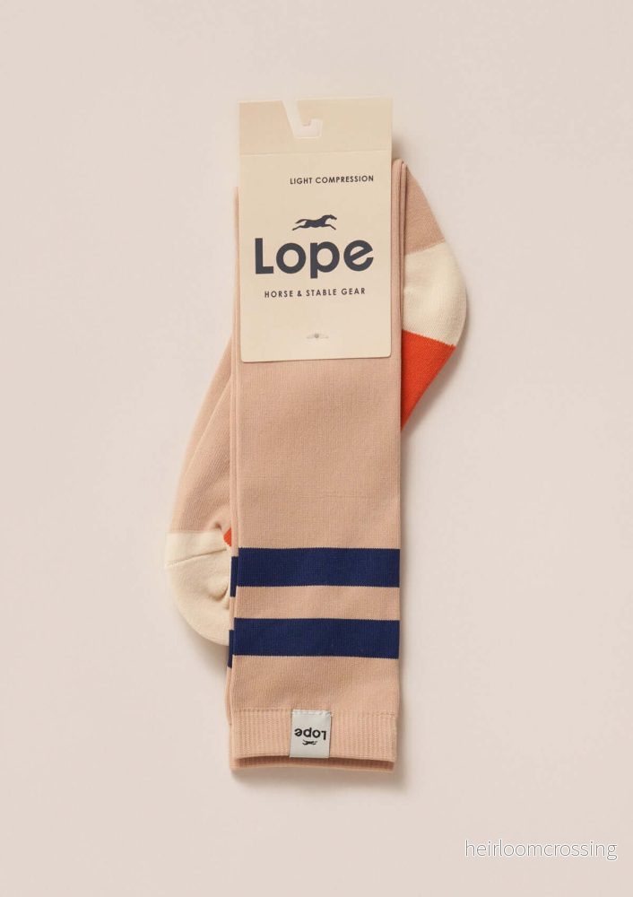 JUST RIDE, RIDSTRUMPOR - BEIGE + STRIPES - Bild 3