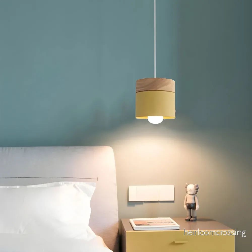 Pendellampa mini macaron – taklampa med trätopp i loftstil Pendellampa mini macaron – taklampa med trätopp i loftstil