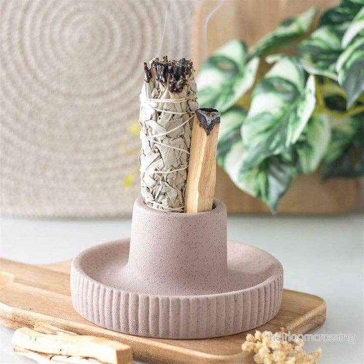 Räfflad Smudge Bowl i Keramik – Palo Santo - Bild 2