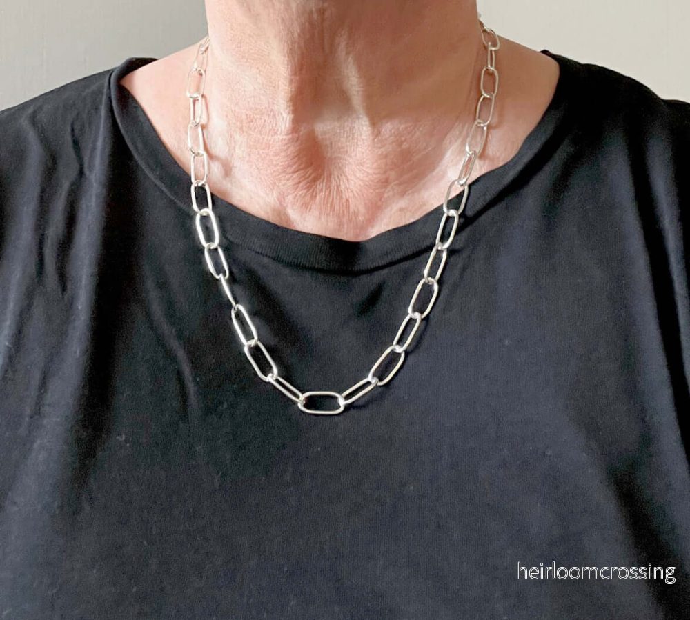 Silverhalsband kedja Paperclip - Bild 2