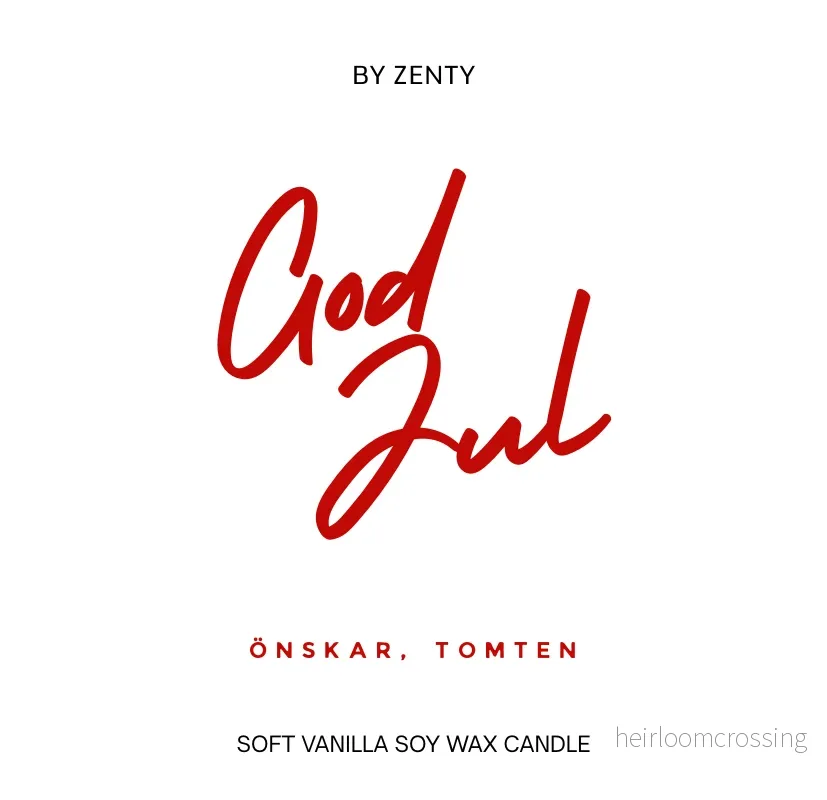 Personalised God Jul Red Scented Candle