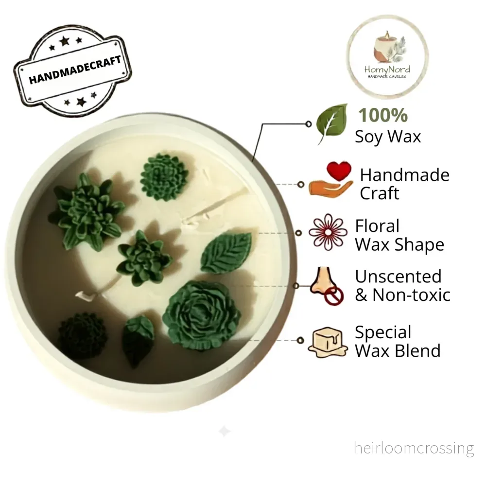Sage Serenity Botanical Soy Candle | Handmade Floral Jar Candle with Essential Oils - Bild 3