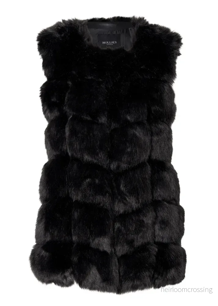 Valerie Faux fur Väst Svart Valerie Faux fur Väst Svart
