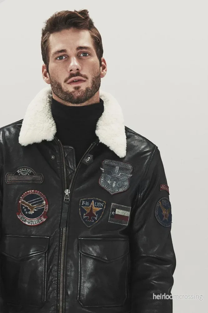 HOLLIES Air Force Skinnjacka Herr Svart - Bild 2