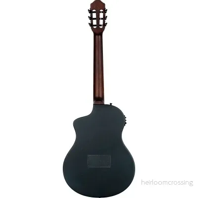 Klassisk gitarr med mick, tunn kropp, smal hals, satin svart finish - Bild 3