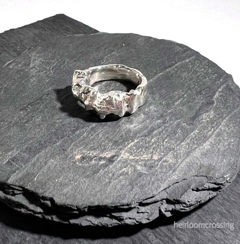 Kraftig silverring Rocks18 blank