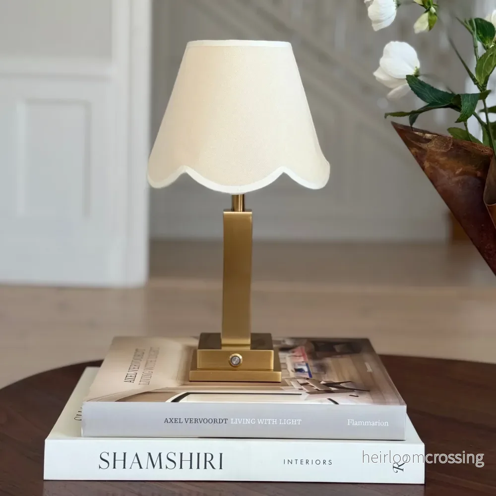 Athena Slim Rechargeable Table Lamp (White Scallop) Athena Slim Rechargeable Table Lamp (White Scallop)