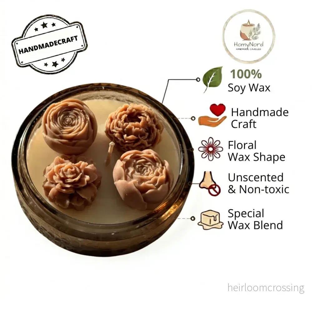 The Secret Garden" Botanical Peony & Rose Amber Bowl Candle - Bild 2