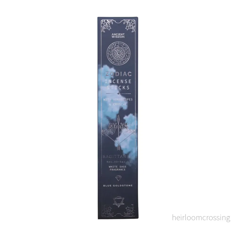 Zodiac Rökelse Med Kristall-Skytten/White Sage/Blue Goldstone