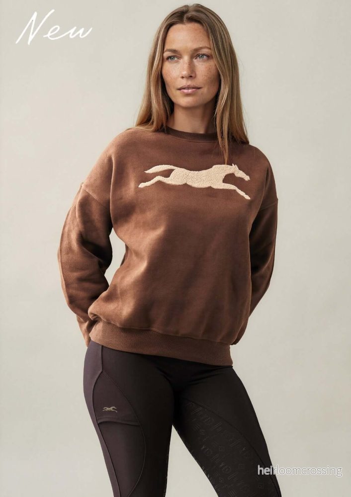HORSE CREW Oversize Sweatshirt, Brun - Bild 3