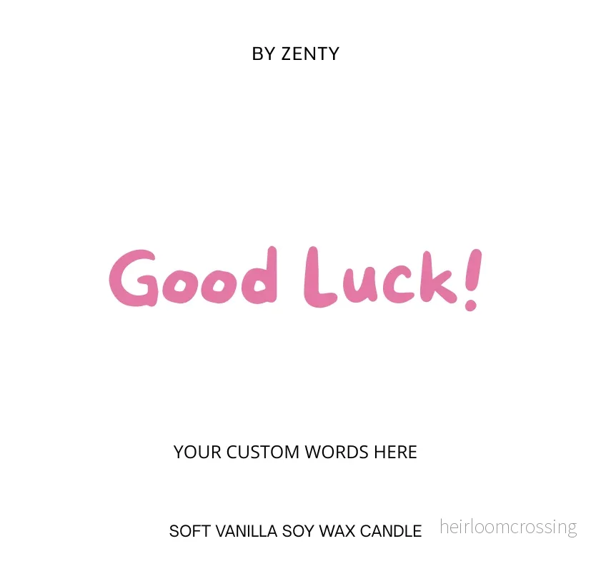 Personalised Pink Good Luck Scented Candle