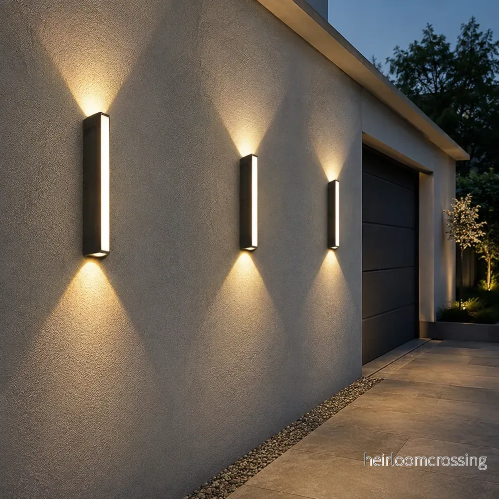 Utomhusvägglampa LED – modern väderbeständig trädgårdsbelysning i svart - Bild 2