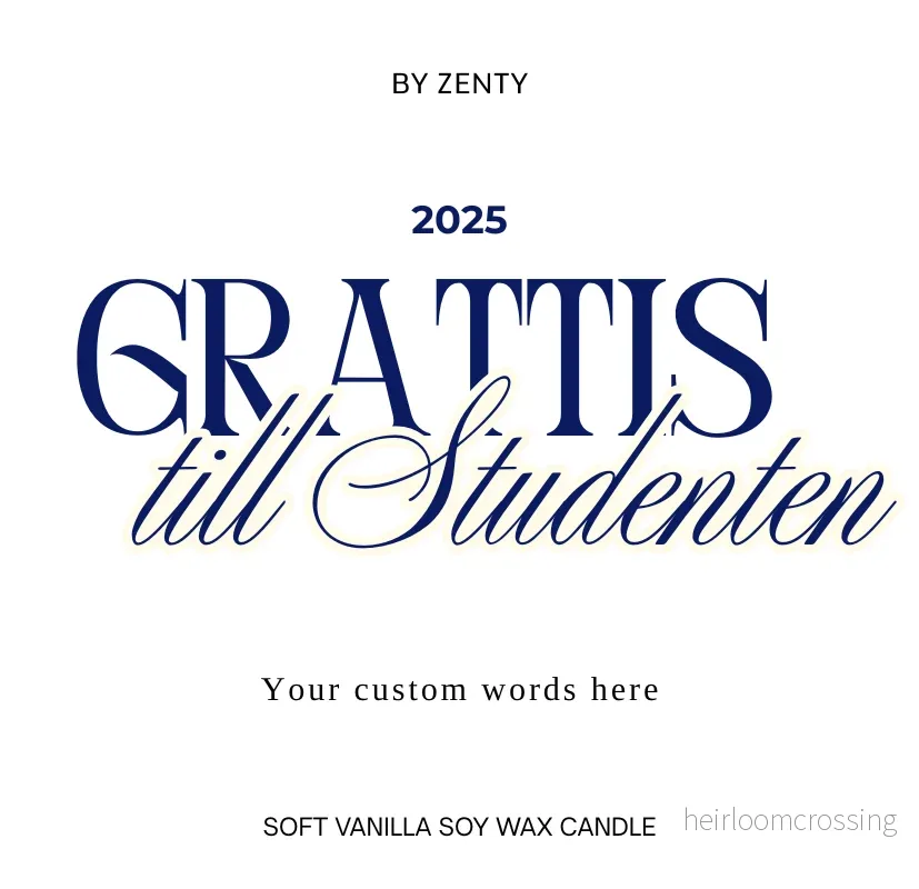 Personalised Grattis till Studenten Blå Scented Candle Personalised Grattis till Studenten Blå Scented Candle