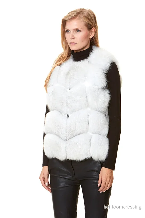 HOLLIES Kendall Fur Väst Vit - Bild 2