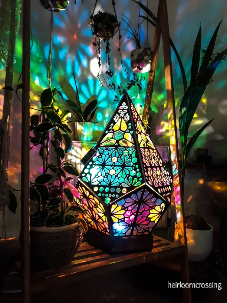 LED-bordslampa i glasblockstil – LumiAura