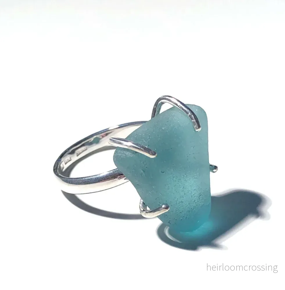 Silverring med strandglas Triangel - Bild 2