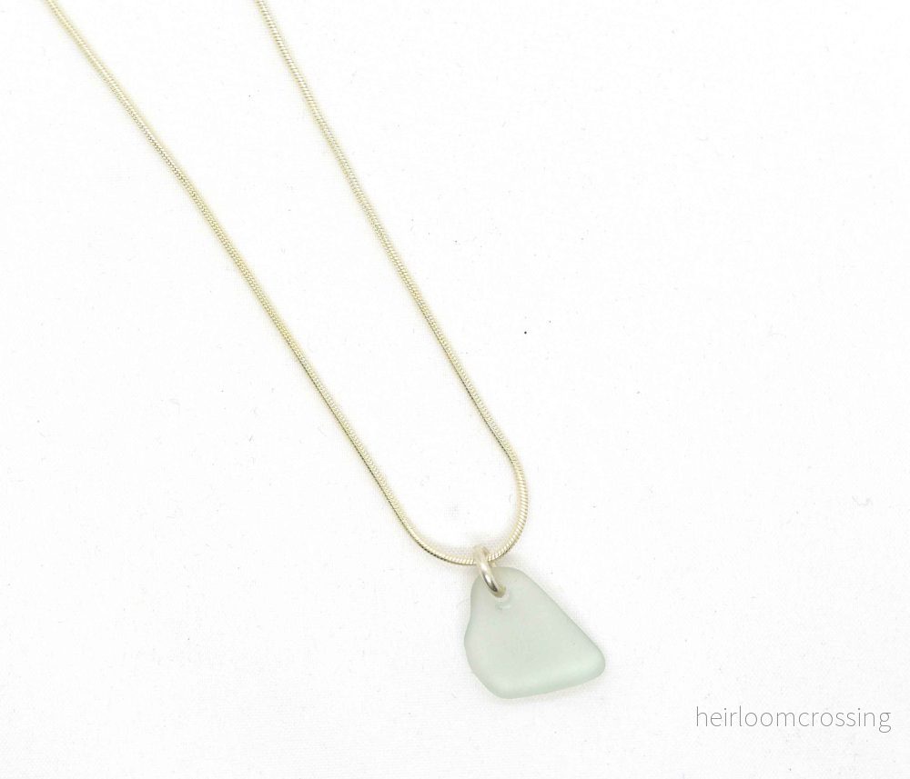 Silverhalsband med strandglas Bimini - Bild 3