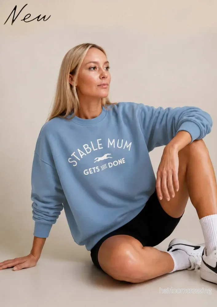 Stable Mum Oversized Sweatshirt, Ljusblå Stable Mum Oversized Sweatshirt, Ljusblå