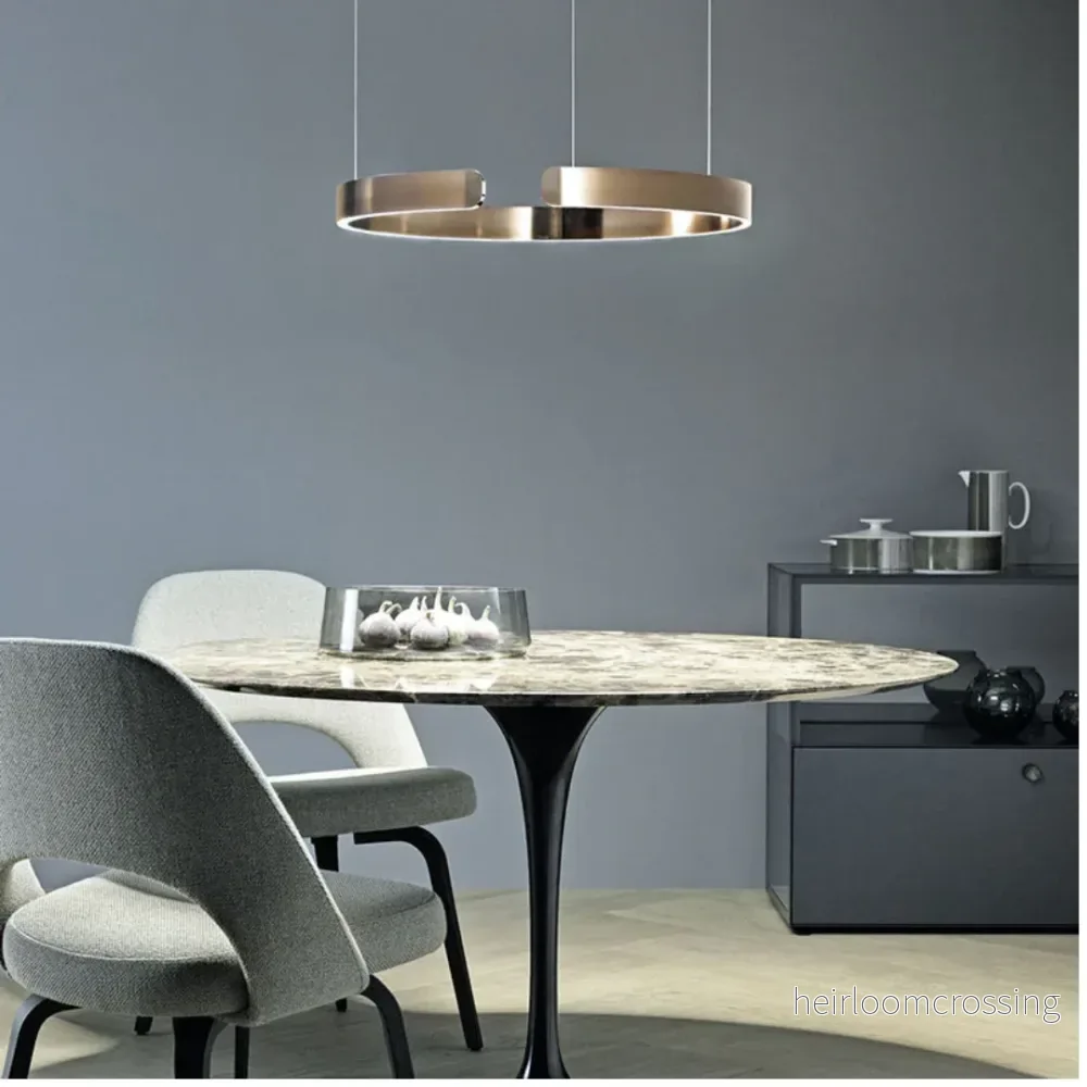 Modern LED hängande lampa – Dimbar, hållbar & stilren – Cirkulärt design för matsal, vardagsrum & kontor - Bild 3