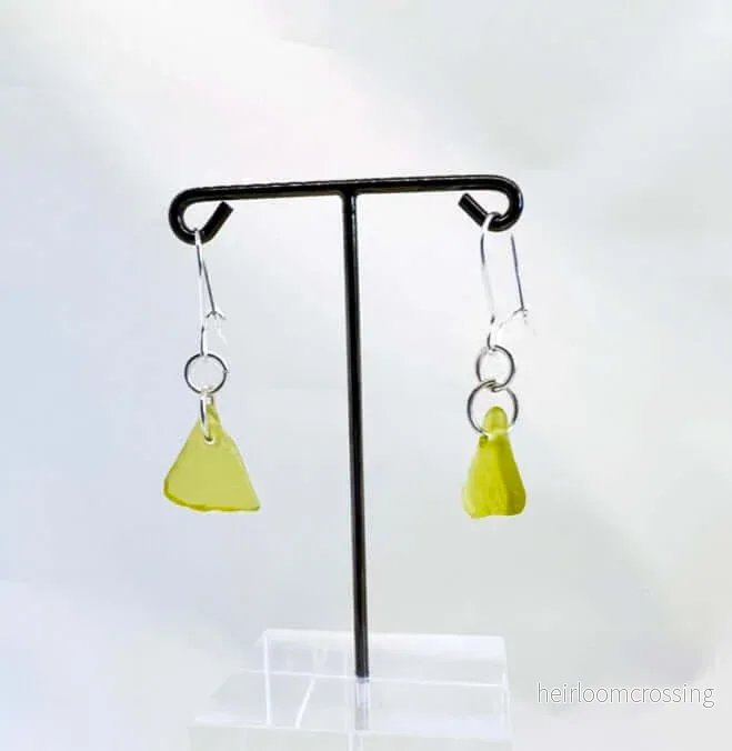 Snygga silverörhängen med strandglas Neptun-4