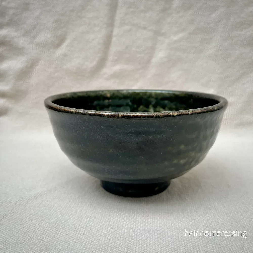 Donburi-skål grön-brun ”Rokube”