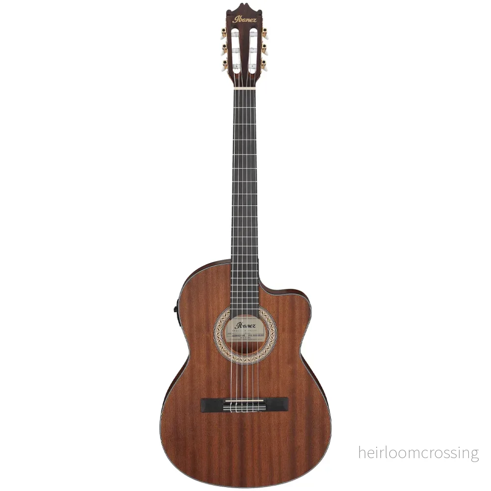 Klassisk nylonsträngad gitarr med cutaway och mikrofon - Bild 2