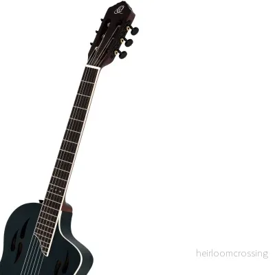 Klassisk gitarr med mick, tunn kropp, smal hals, satin svart finish - Bild 2