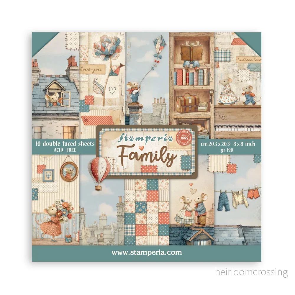 8”x8” (20.3×20.3 cm) Paper Pad 10 double sided printed sheets – Family 8”x8” (20.3×20.3 cm) Paper Pad 10 double sided printed sheets – Family