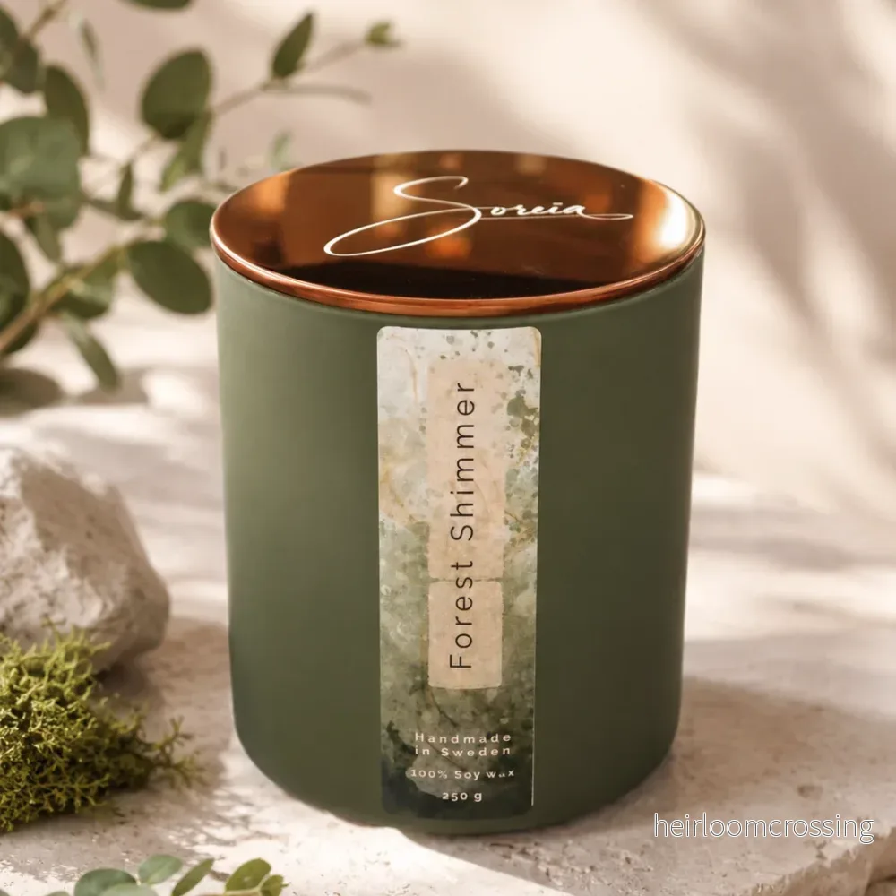 Forest Shimmer – Handgjort doftljus i 100 % sojavax, 250 g