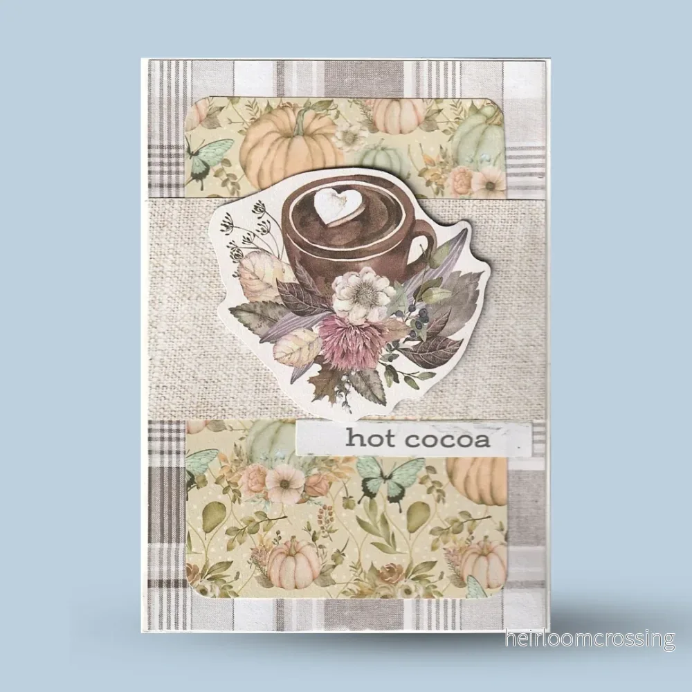 Gratulationskort A6: Höst, ”Hot cocoa”