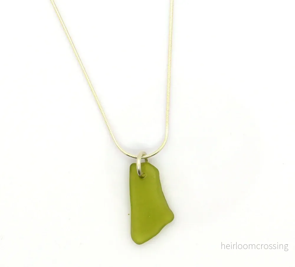 Silverhalsband med strandglas Gippa - Bild 2