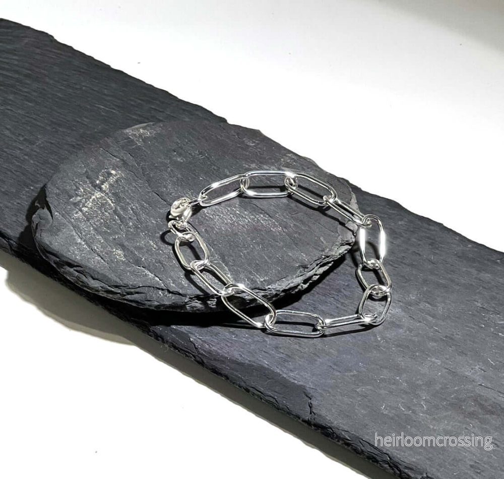 Silverarmband kedja Paperclip - Bild 2