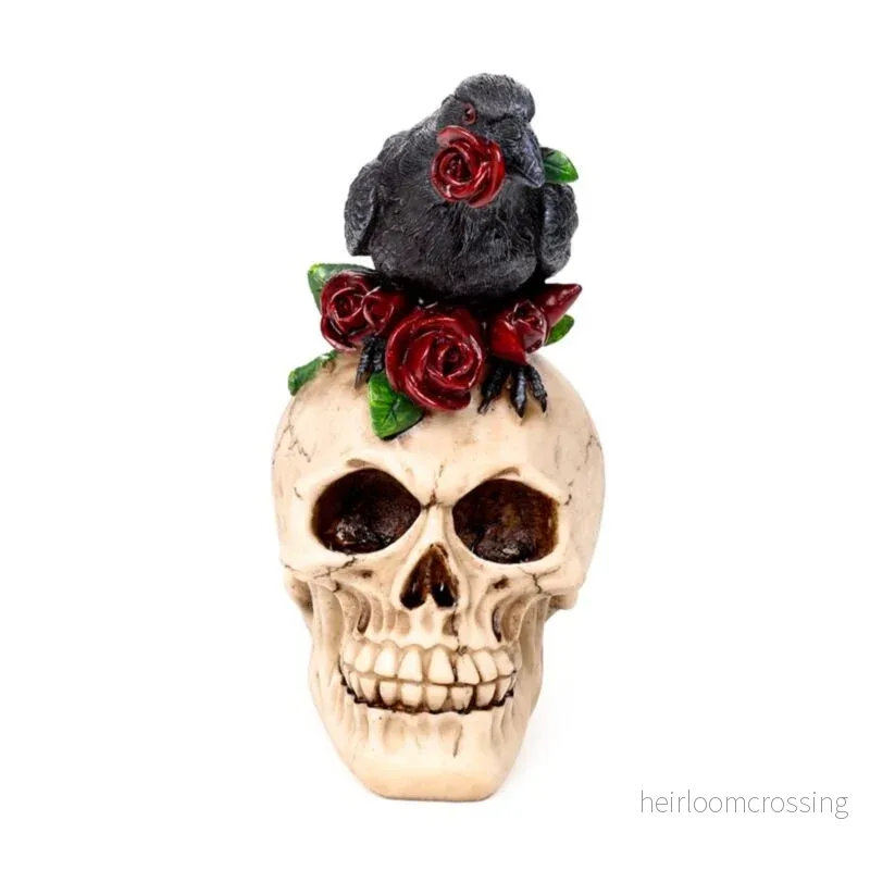 Skull With Raven & Red Roses - Bild 2