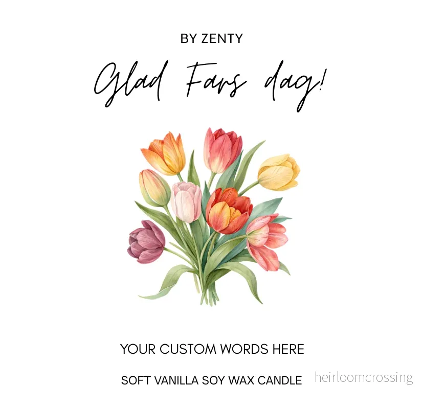 Personalised Glad Fars Dag Tulips Scented Candle Personalised Glad Fars Dag Tulips Scented Candle