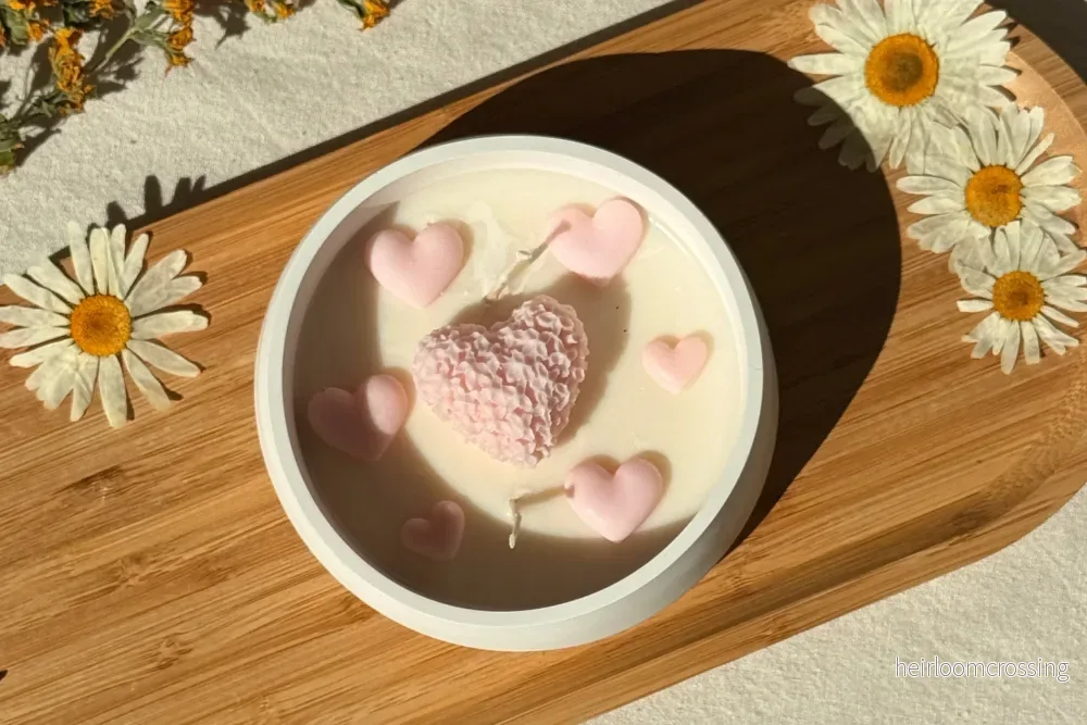 Sweetheart Blossom Soy Candle | Handmade Romantic Heart Candle with Essential Oils Sweetheart Blossom Soy Candle | Handmade Romantic Heart Candle with Essential Oils
