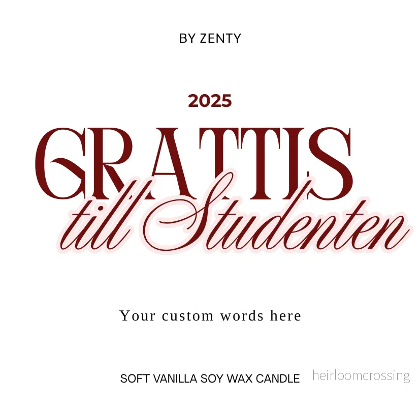 Personalised Grattis till Studenten Vinröd Scented Candle Personalised Grattis till Studenten Vinröd Scented Candle