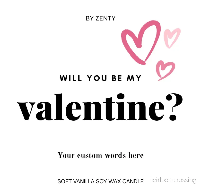Personalised Will you be my Valentine Scented Candle Personalised Will you be my Valentine Scented Candle
