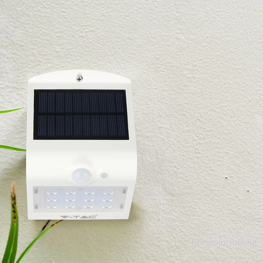 LED solcellsbelysning VäggbelysningVit+svart