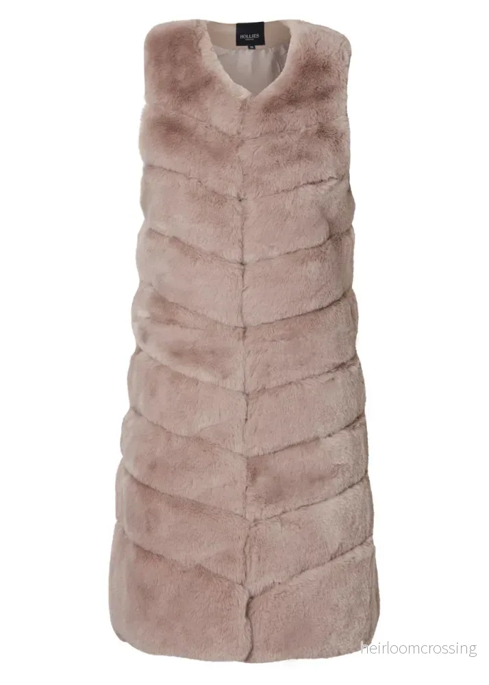 HOLLIES Emma Faux fur Väst Taupe HOLLIES Emma Faux fur Väst Taupe