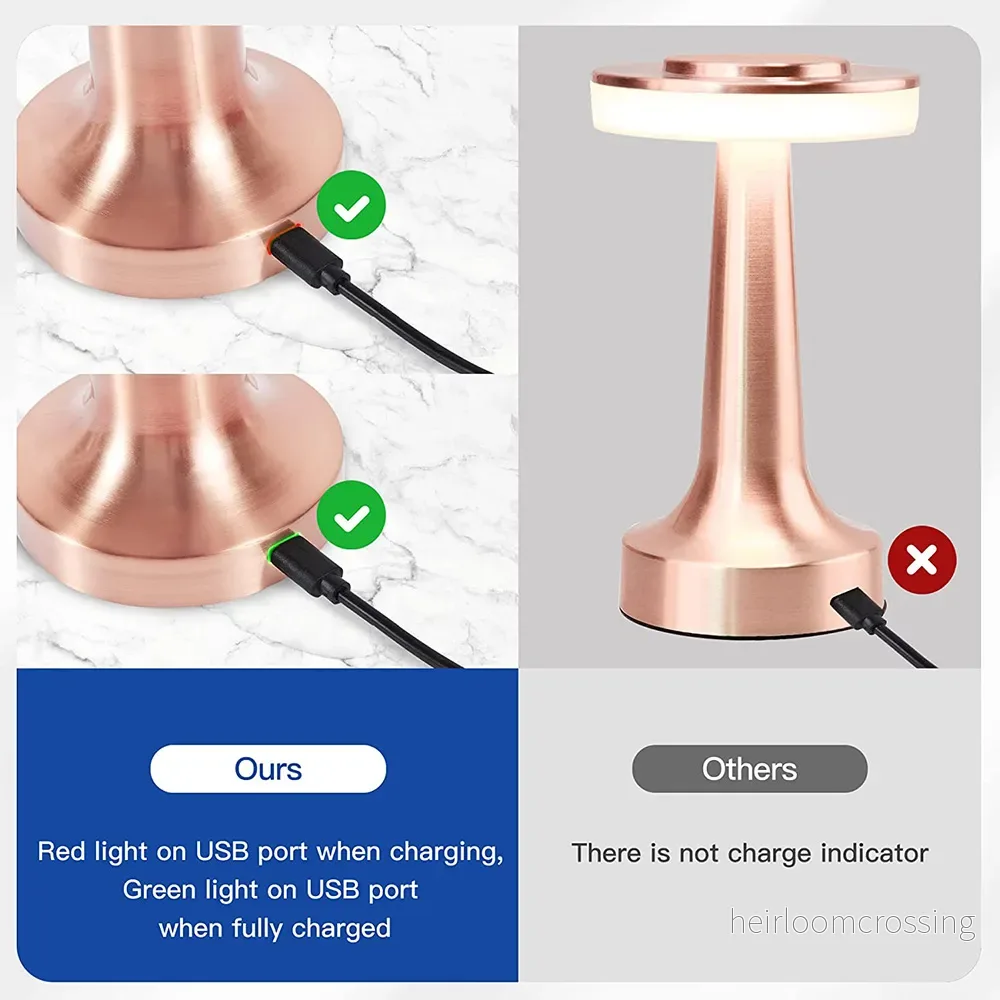Klassisk trådlös bärbar LED-bordslampa – LumiCrest - Bild 2