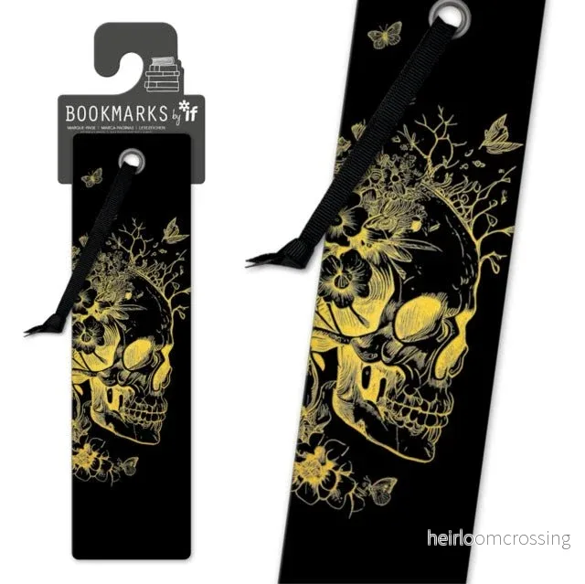 Quirky Bookmarks – Gold Skull