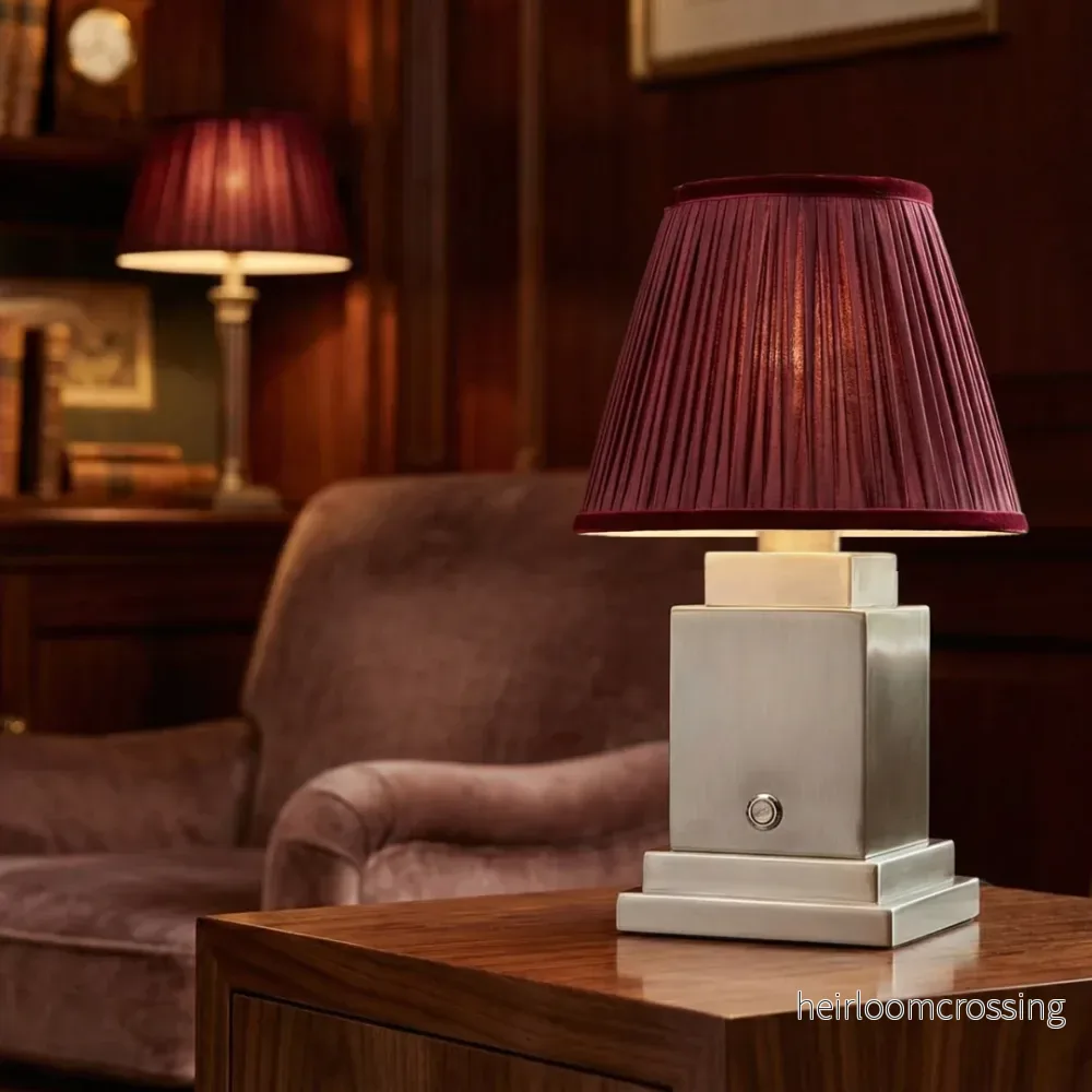 Athena Silver Rechargeable Table Lamp (Burgundy) Athena Silver Rechargeable Table Lamp (Burgundy)