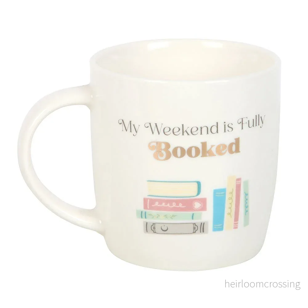 My Weekend Fully Booked - Keramisk mugg för bokälskare, 350ml - Bild 2