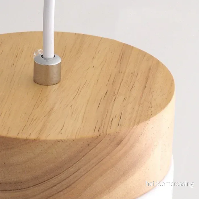 Pendellampa mini macaron – taklampa med trätopp i loftstil - Bild 3