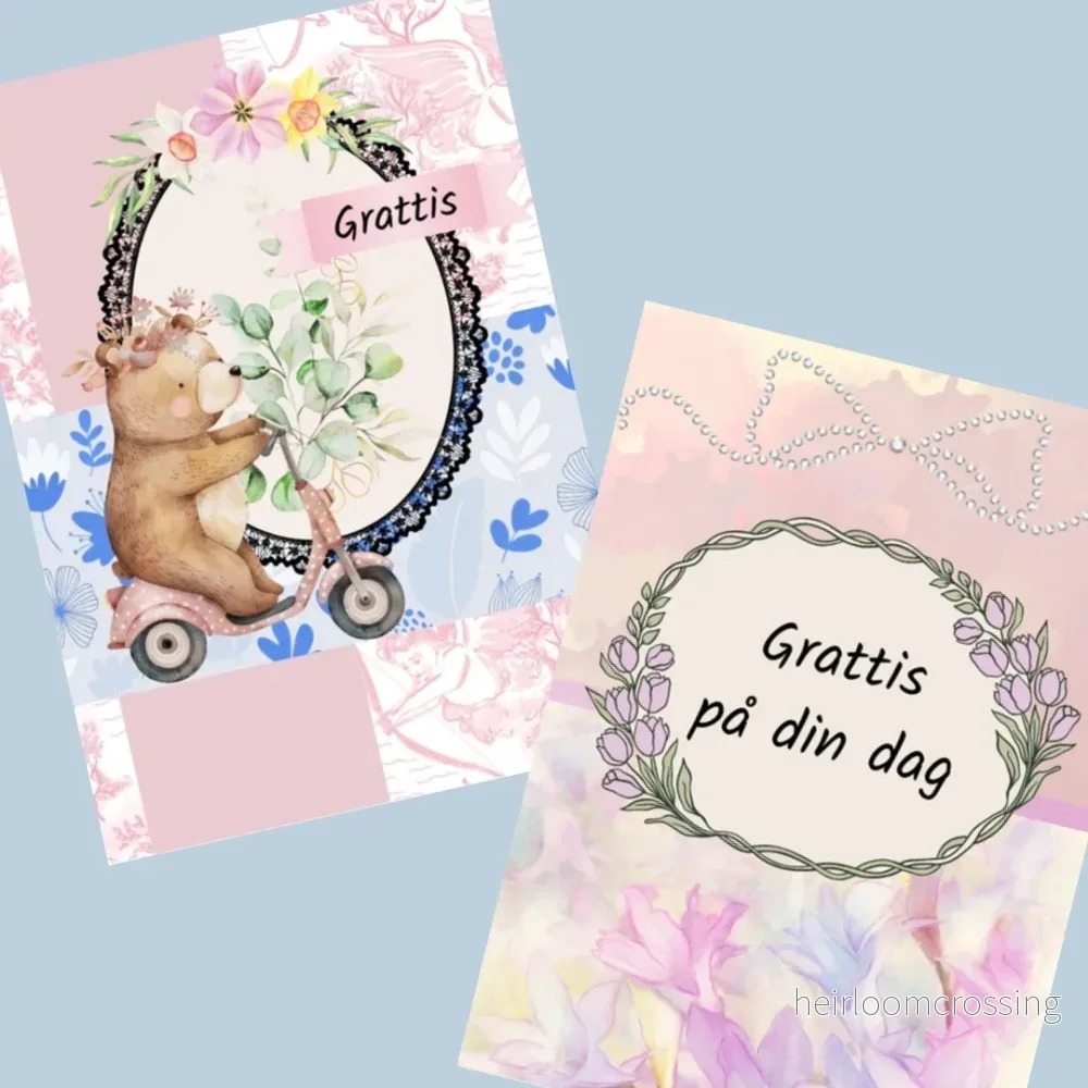 Utskrivningsbara grattulationskort rosa - Bild 3