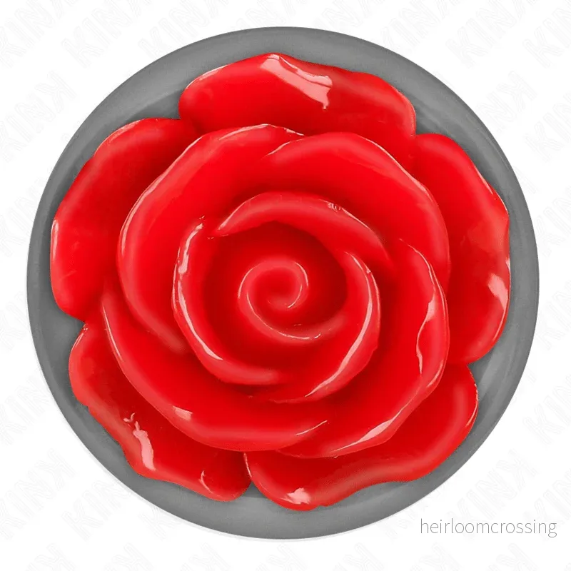 Kink Gold Rose Plug (S) - Red Rose Stainless Steel Anal Toy - Bild 3