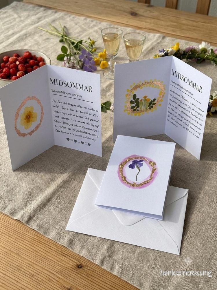 The Forever Meadow" Real Pressed Flower A5 Gold Foil Card
