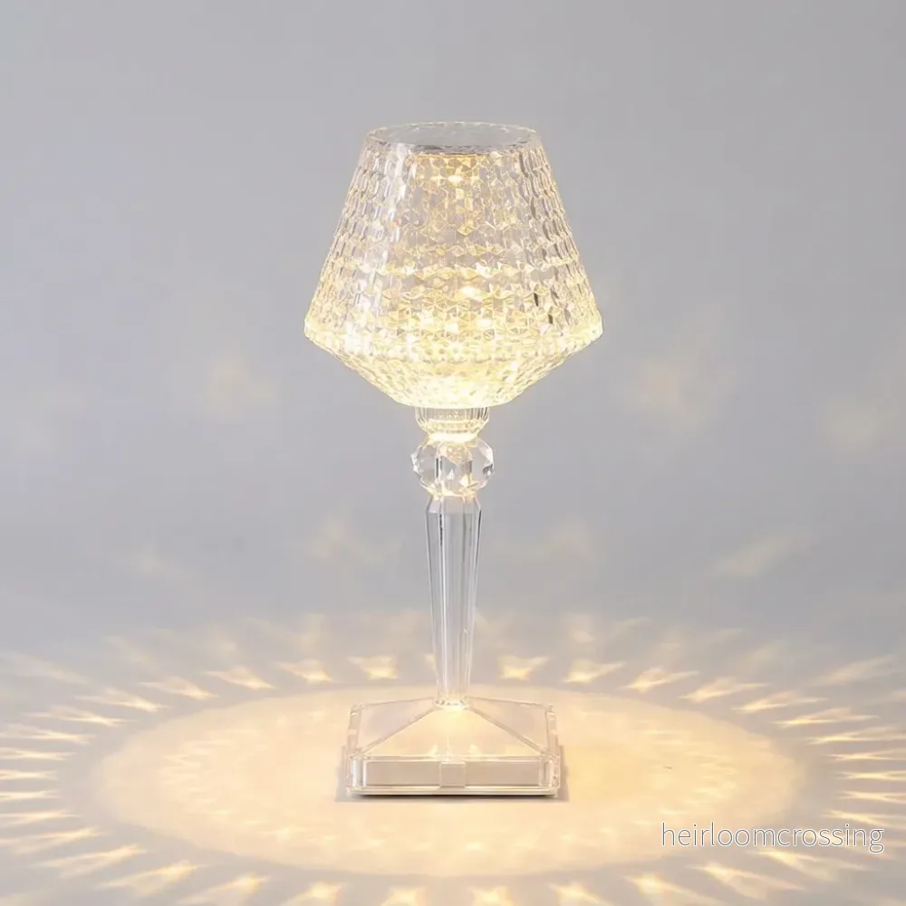 Uppladdningsbar bordslampa i kristallutseende - Crystalor - Bild 2