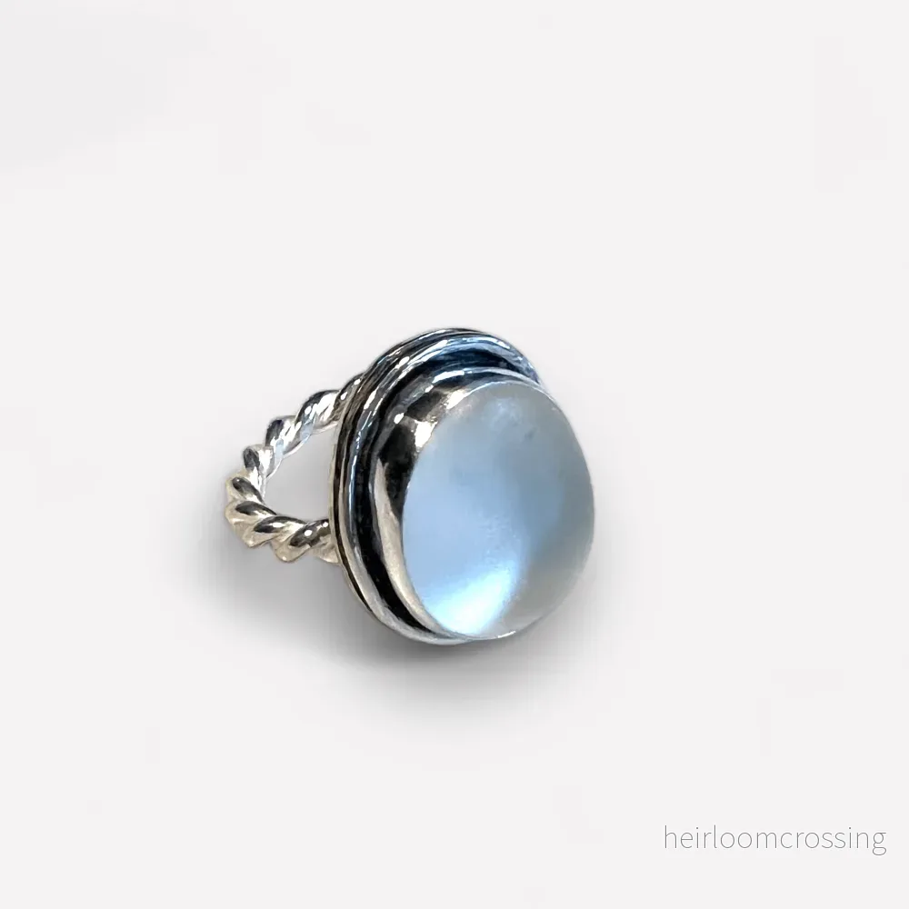 Silverring med strandglas Manet Silverring med strandglas Manet